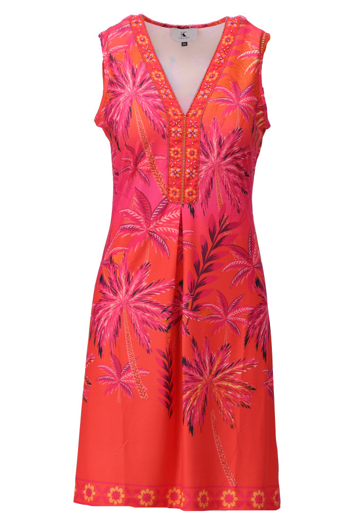 K-design - Mouwloze jurk met print (C403)