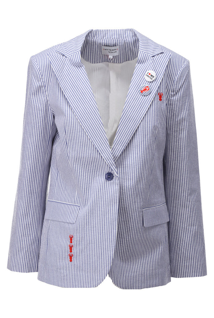 You're my lobster - Gestreepte blazer in seersucker (C760L)