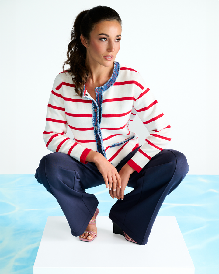 You're my lobster - Cardigan met strepen (C811L)
