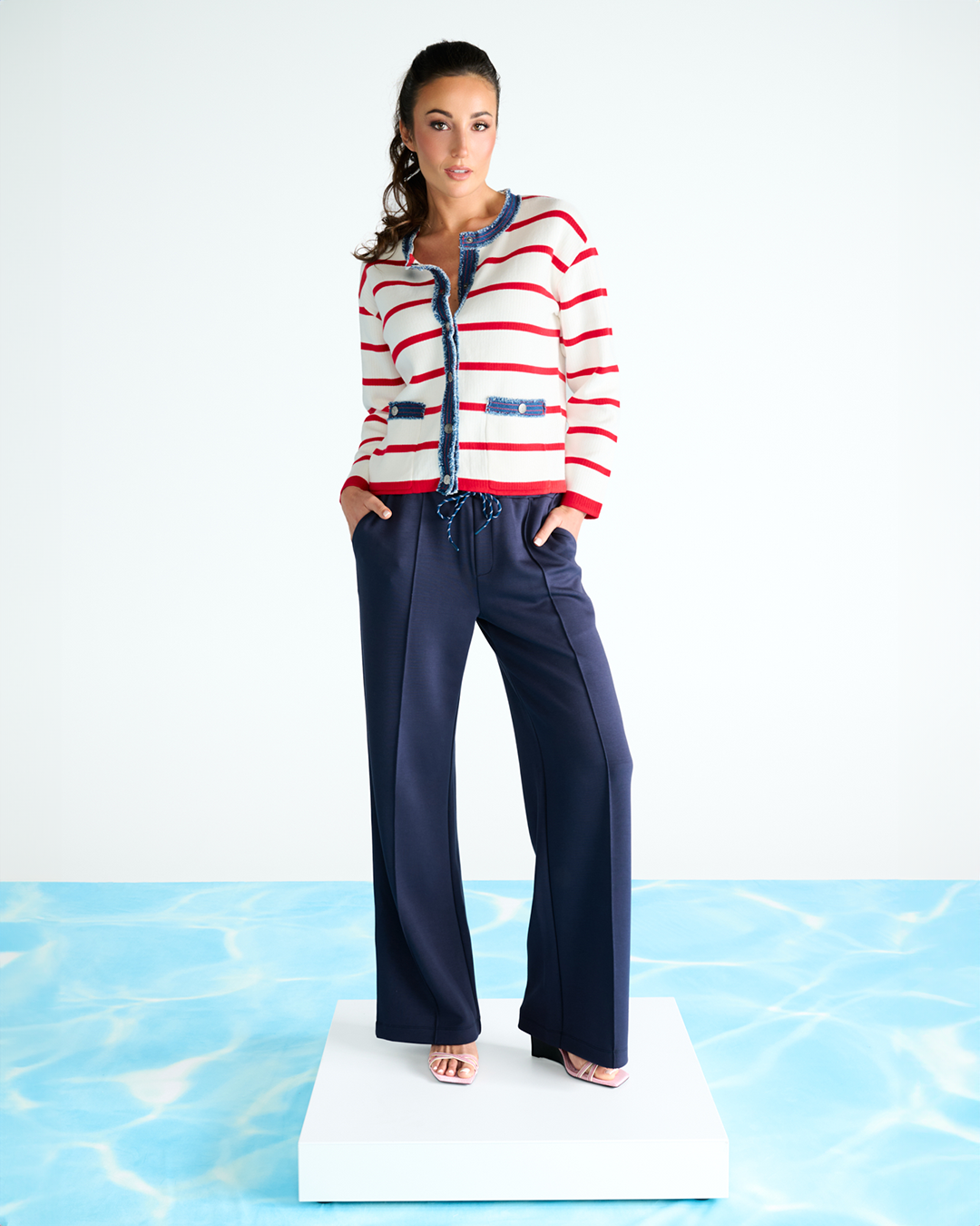 You're my lobster - Cardigan met strepen (C811L)