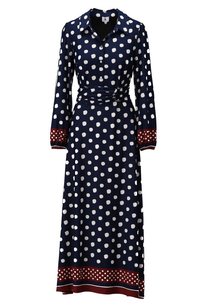 Maxi jurk met bolletjesprint - D328L