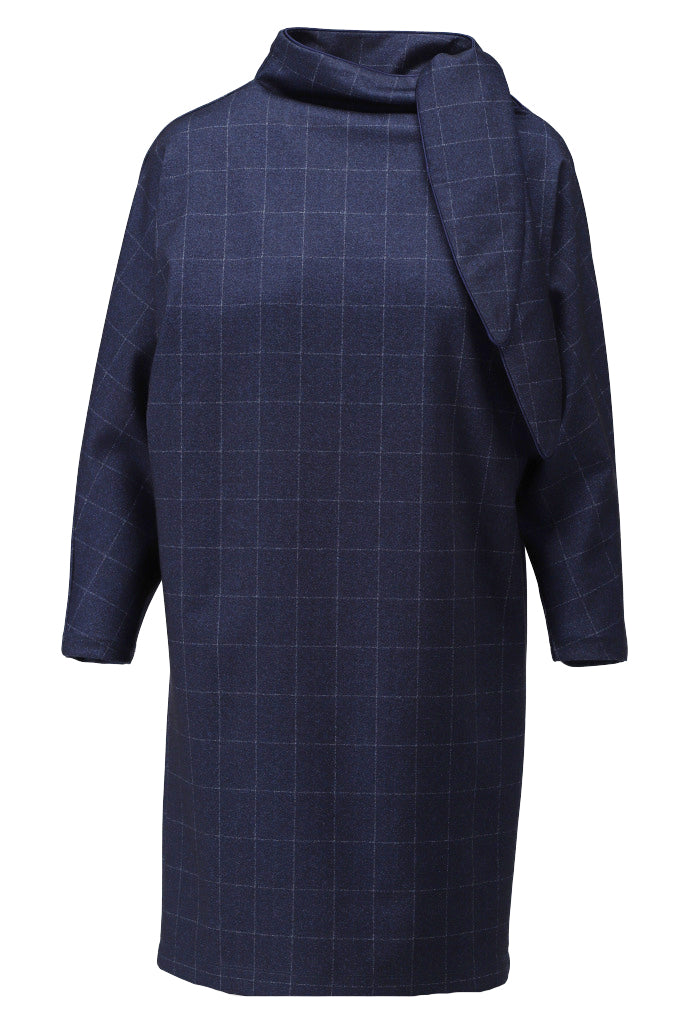 Jurk met knoop effect aan hals - D408L