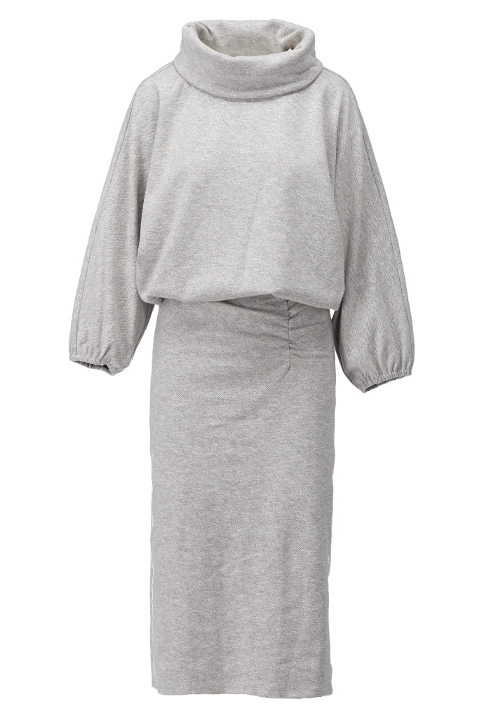 Soft touch midi jurk met rolkraag - D413L