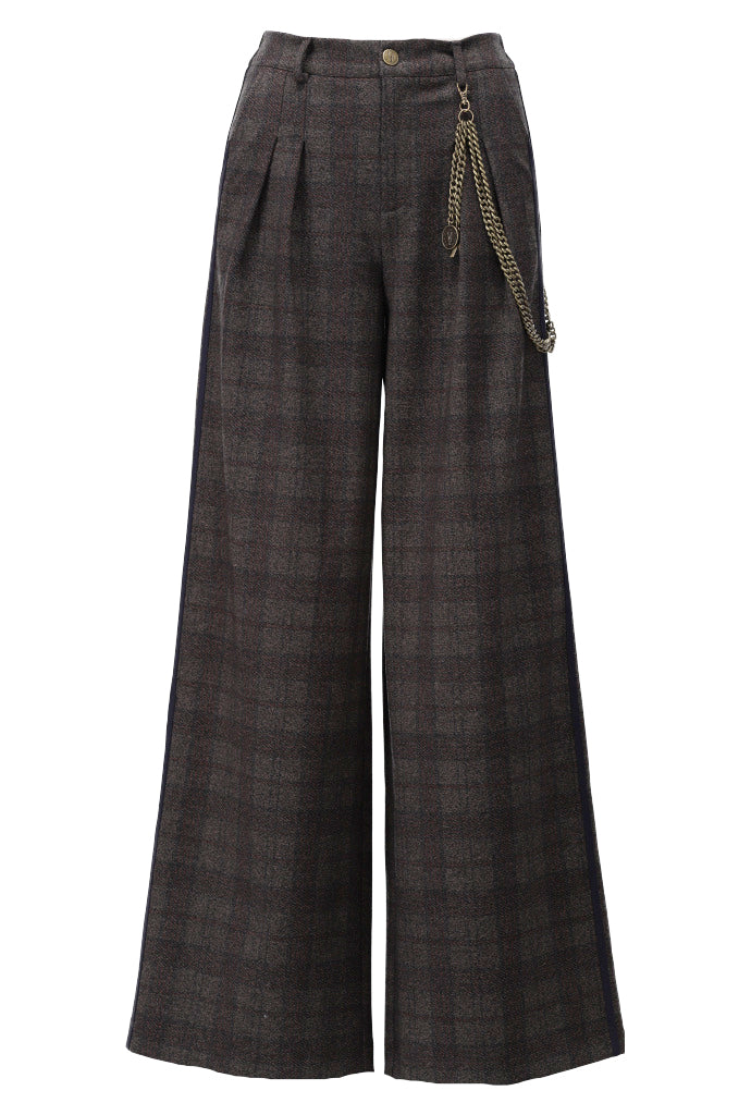 Soft touch geruite broek - D421L