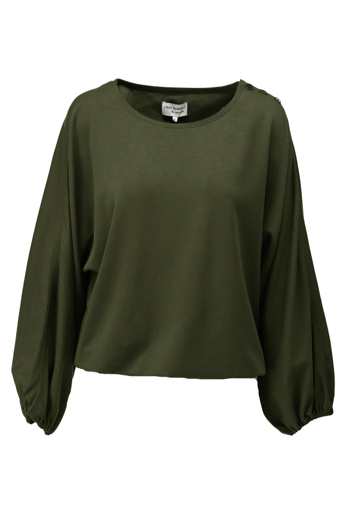Soft touch top met knopen - D453L