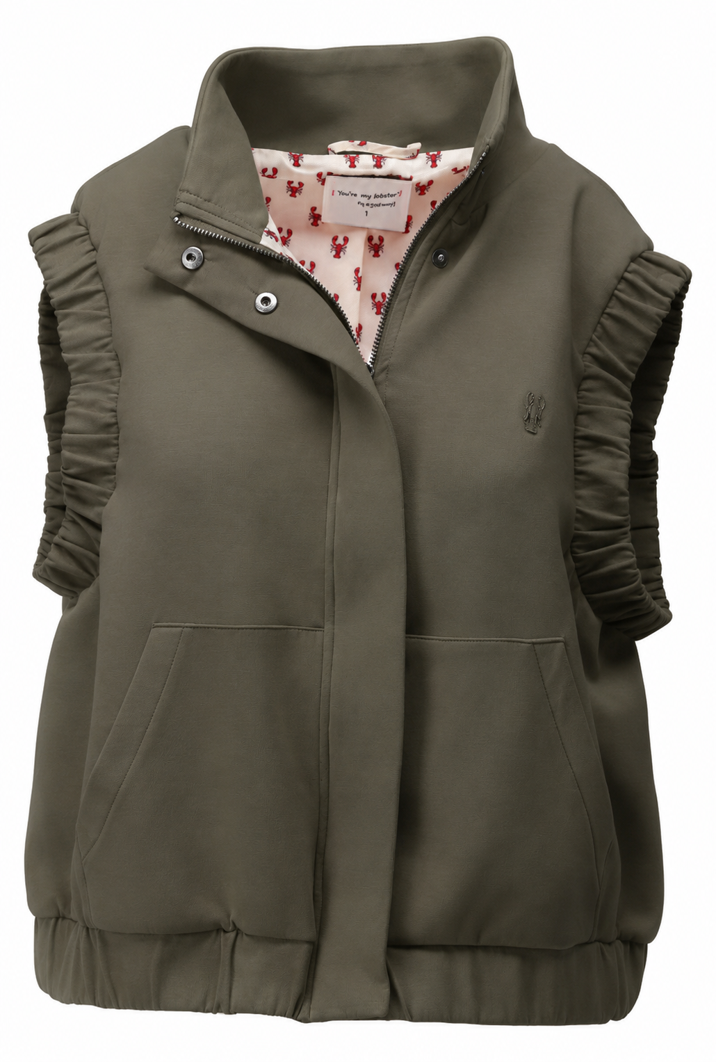 You're My Lobster — Body warmer met zakjes — packshot deep forest
