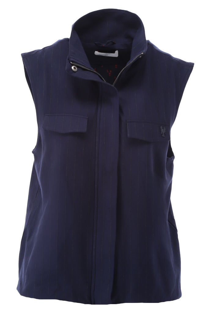 Gilet met krijtstreep - D563L