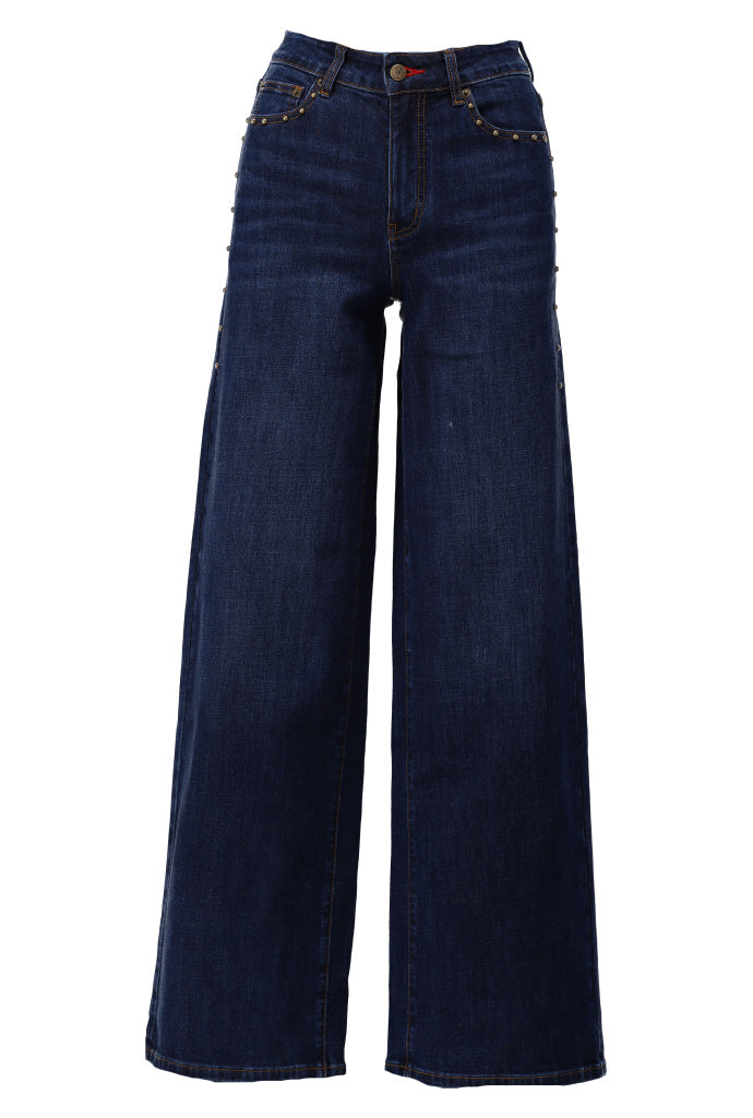 Wijde jeans met studs - D700L