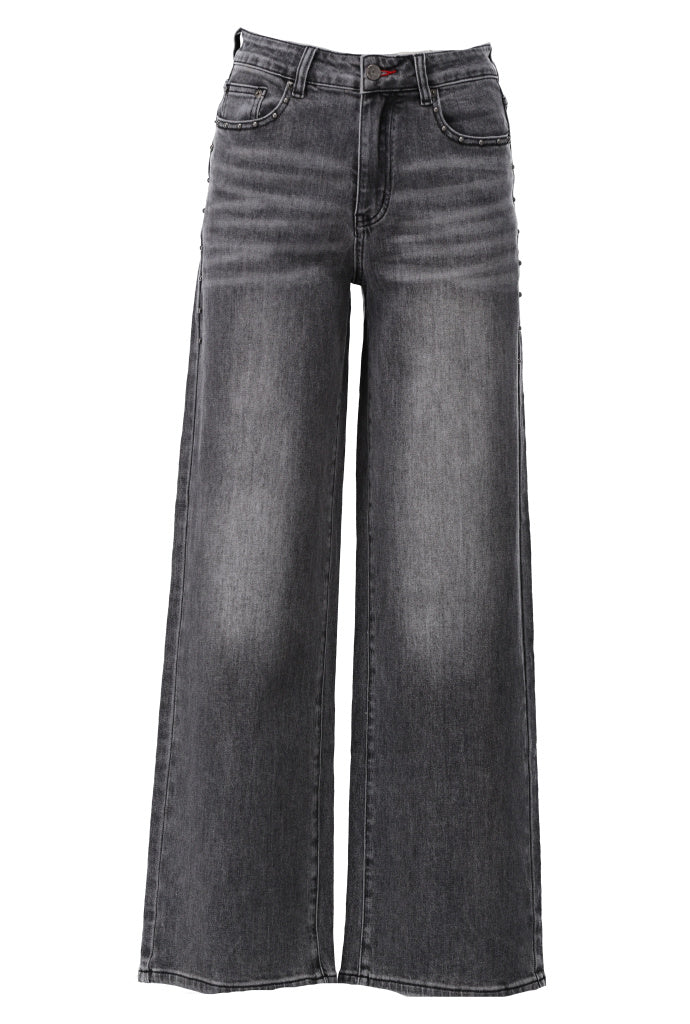 Wijde jeans met studs - D700L