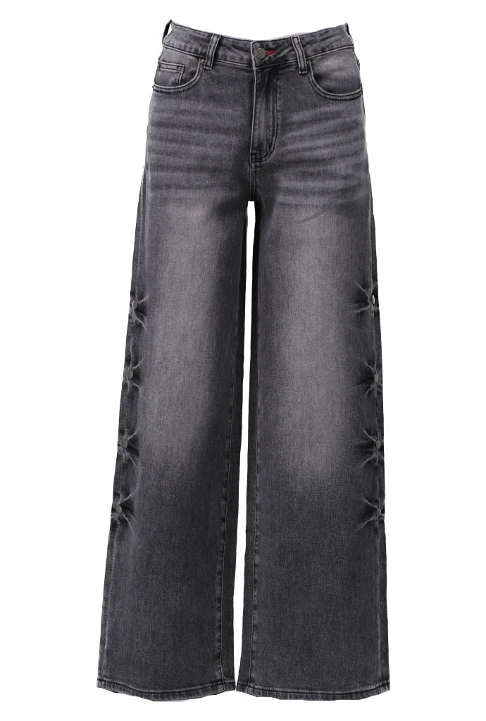 Wijde jeans met studs - D704L
