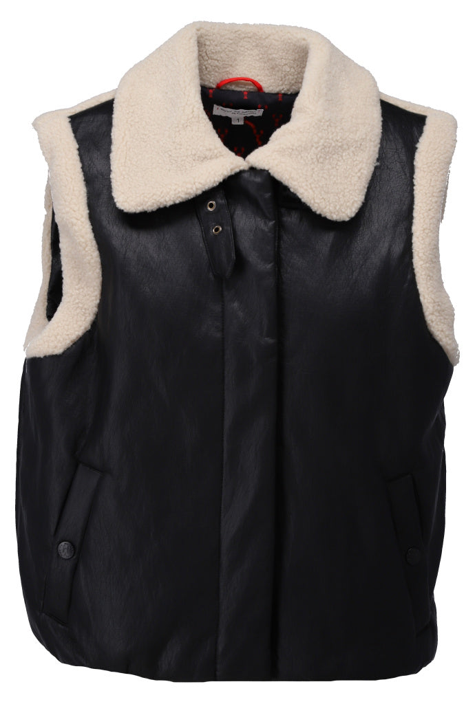 Bodywarmer in lederlook - D752L