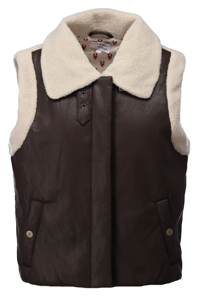 Bodywarmer in lederlook - D752L
