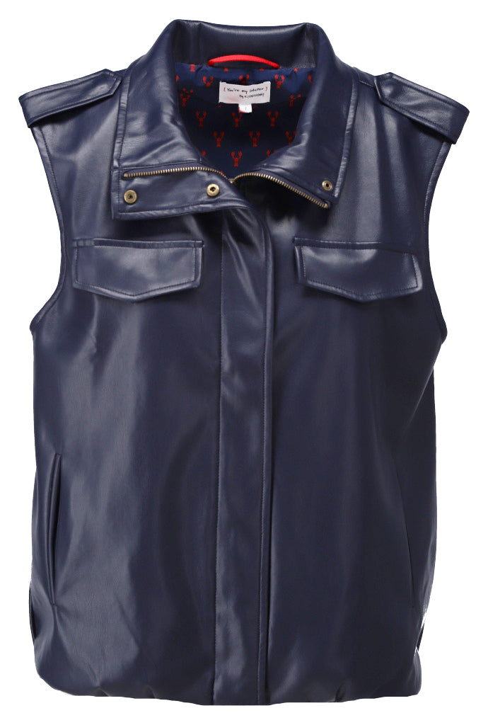 Gilet in lederlook - D753L