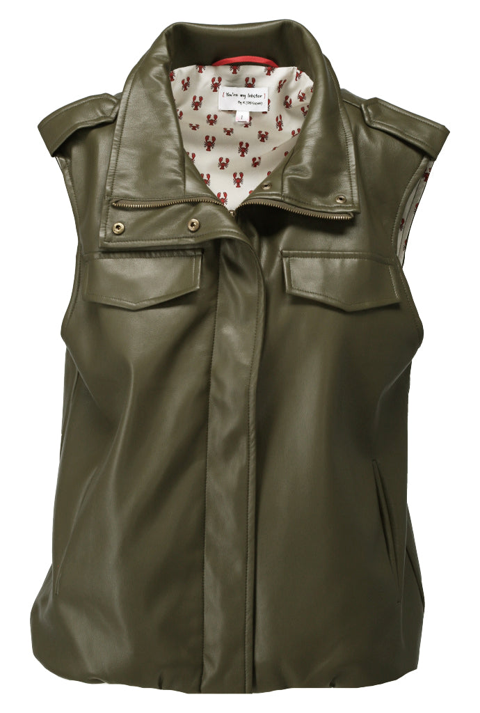 Gilet in lederlook - D753L