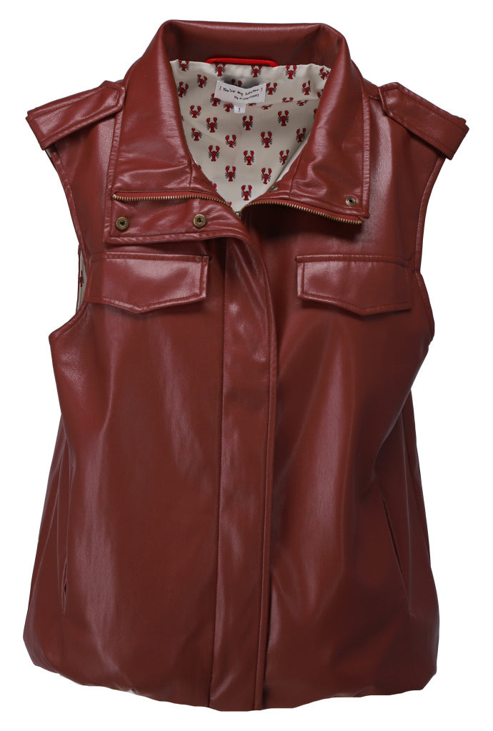 Gilet in lederlook - D753L