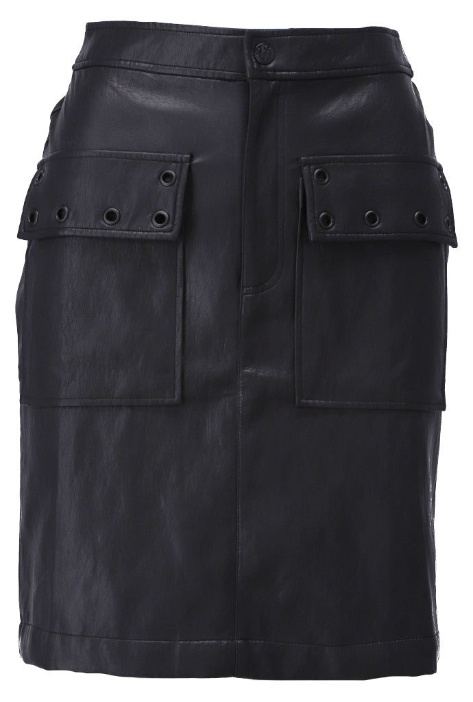 Rok in lederlook - D755L