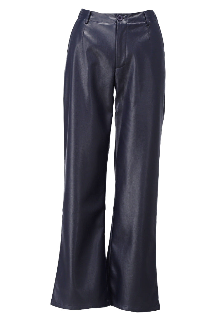 Broek in lederlook - D757L
