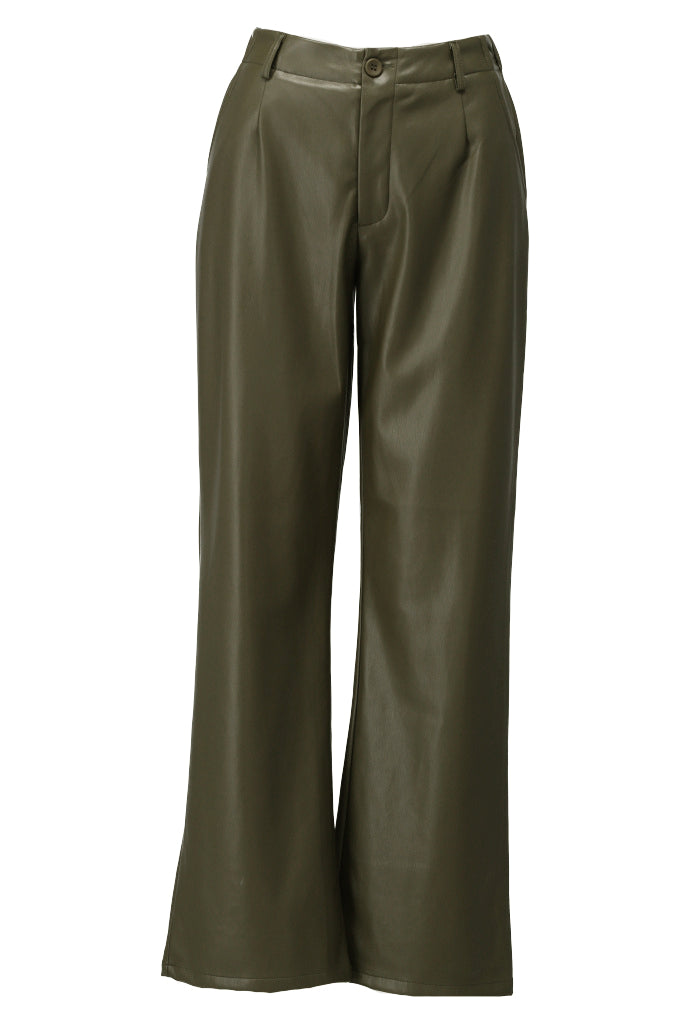 Broek in lederlook - D757L