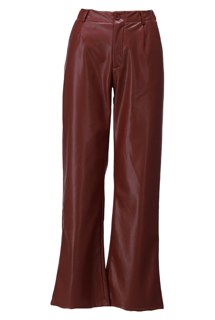 Broek in lederlook - D757L