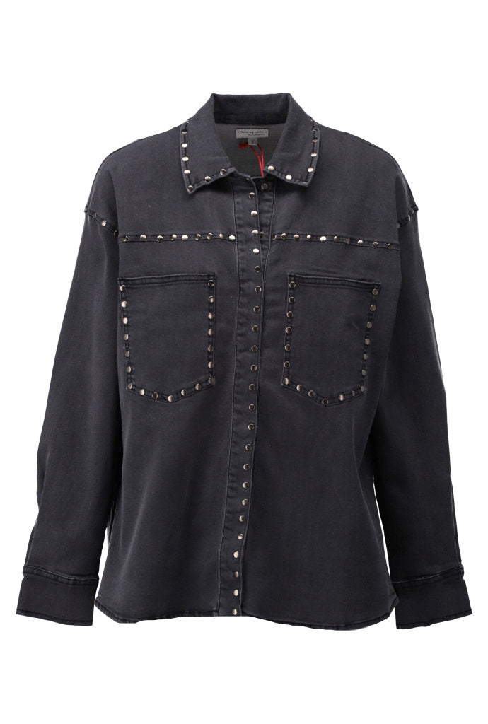 Jeanshemd met studs - D796L