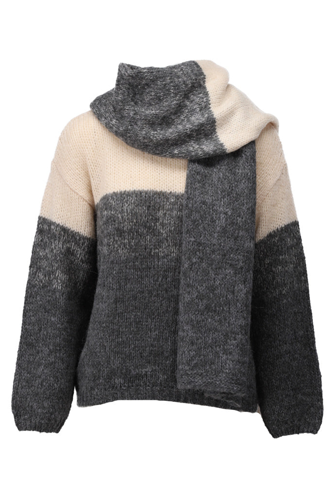 Dégradé pullover met sjaal - D821L
