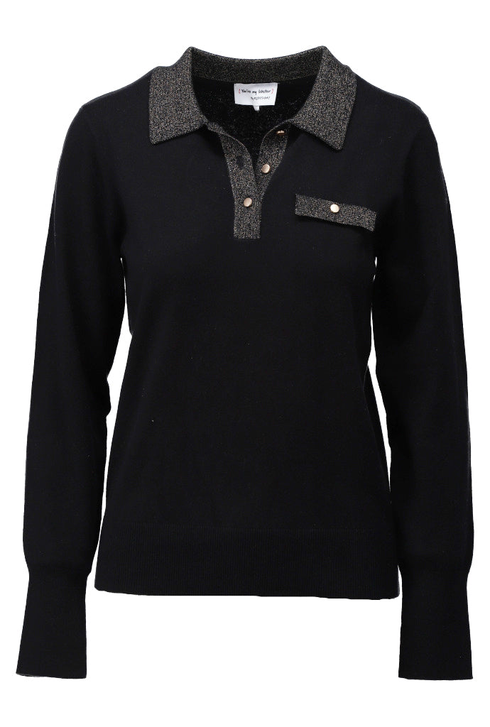 Pullover polokraag lurex - D823L