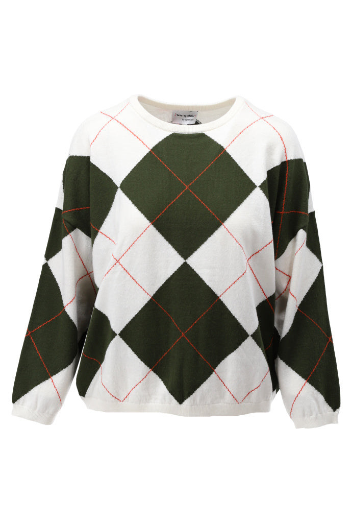 Pullover met ruitmotief - D833L