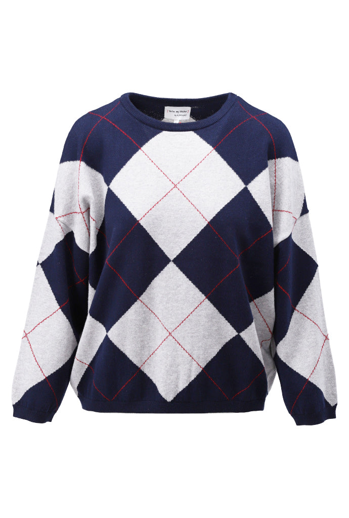 Pullover met ruitmotief - D833L
