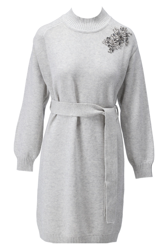 Gebreide jurk met strass - D837L