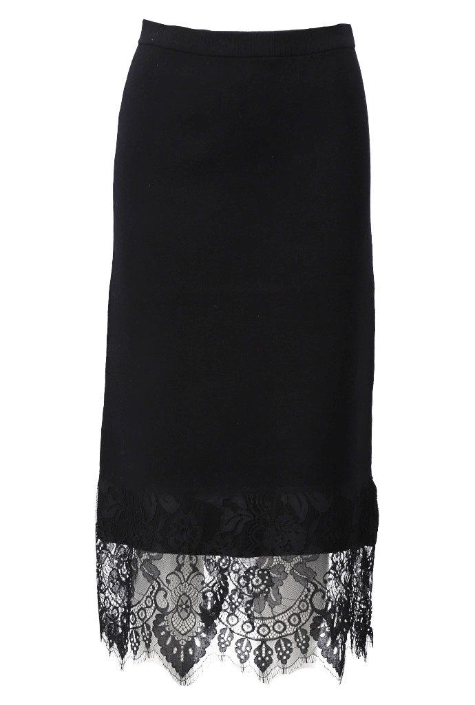 Gebreide rok met kant - D839L