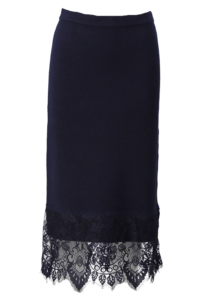 Gebreide rok met kant - D839L