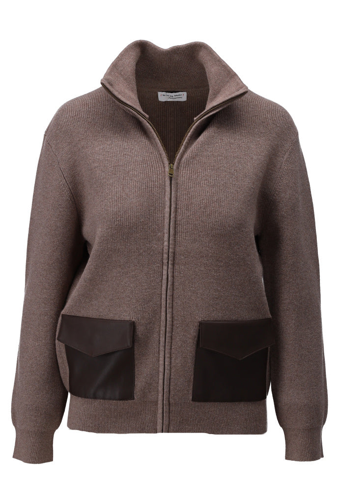 Vest met zakjes in lederlook - D844L