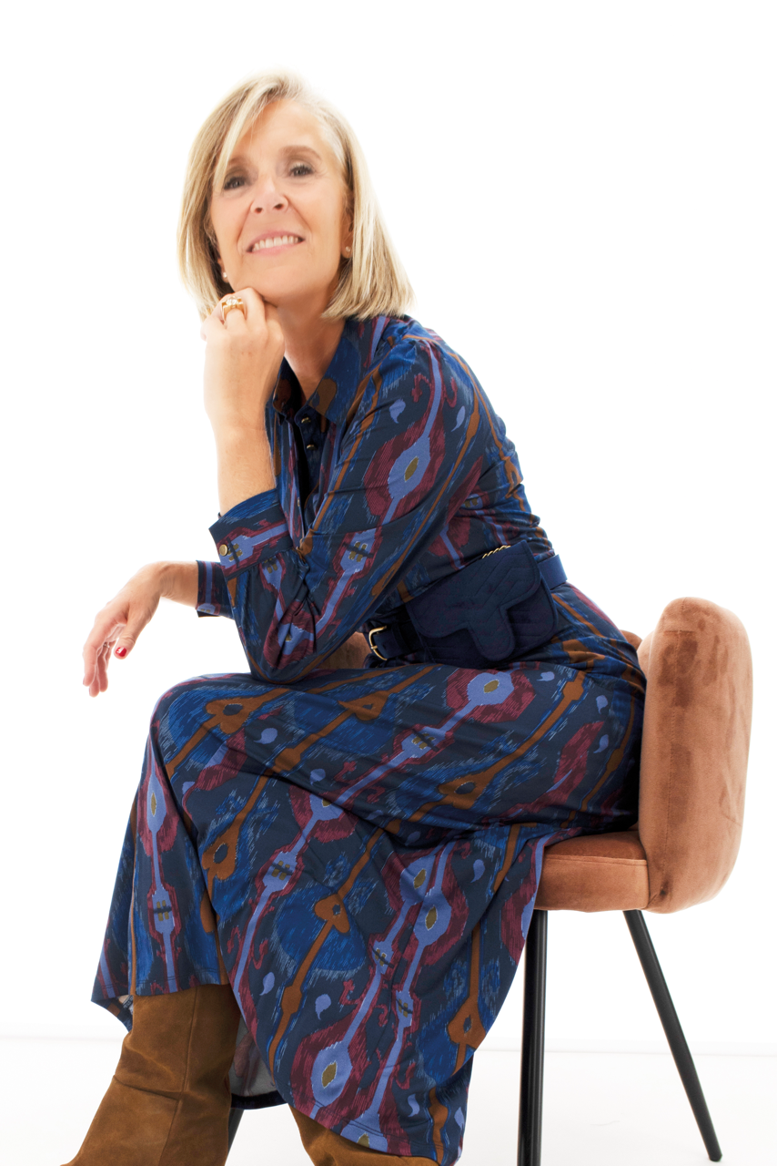 K-design - Maxi dress met print en bijpassende riem met heuptasje (X338) - What Els!