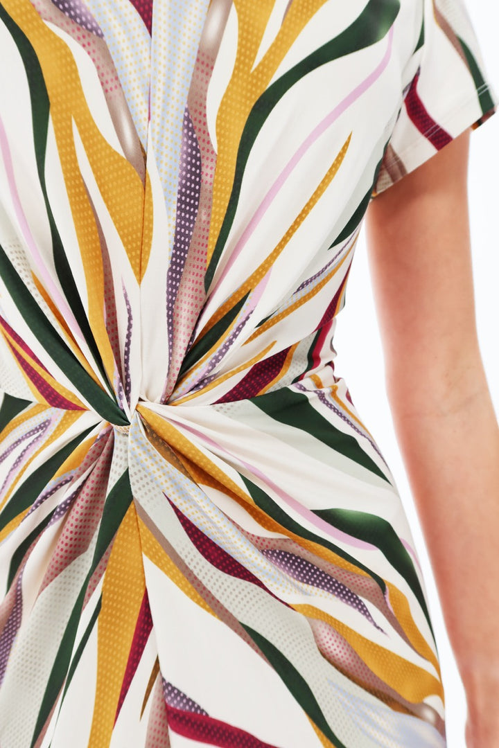 K-design - Maxi dress met print, V-hals en knoop (Y221) - What Els!