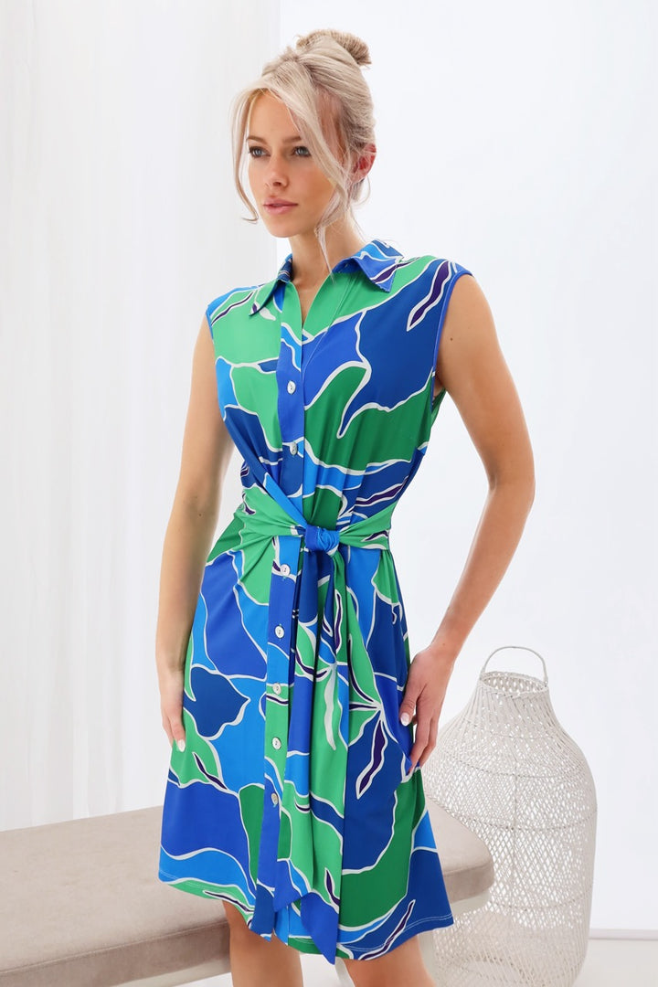 K-design - Mini dress met print en knopen (Y359) - What Els!