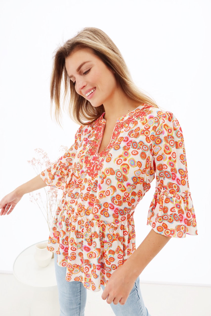 K-design - Topje boho met volant (Y705) - What Els!