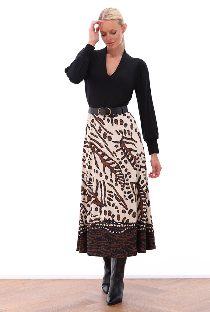 K-design - Maxi dress met zwart bovenstuk en bijpassende riem - What Els!