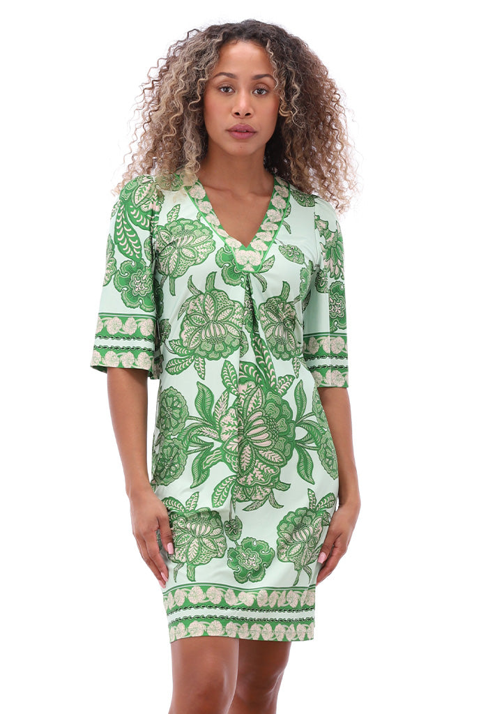 K-design - Mini dress met print en V-hals (A117P918) - What Els!