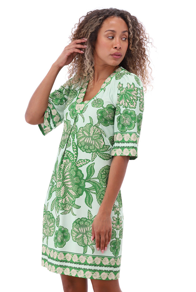 K-design - Mini dress met print en V-hals (A117P918) - What Els!