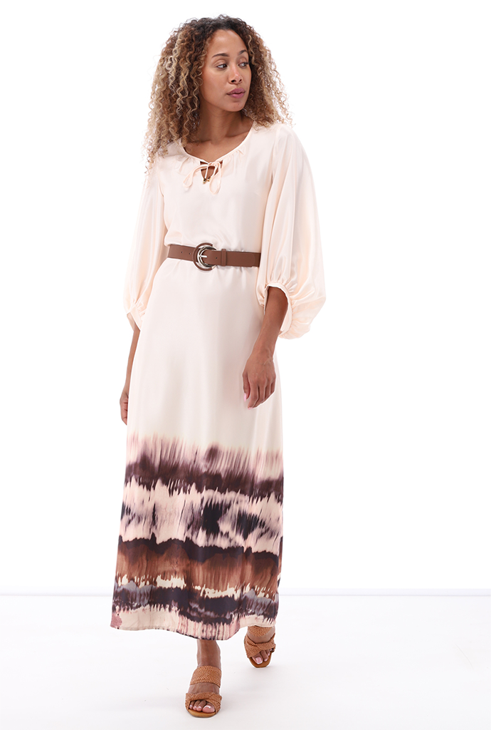 K-design - Maxi dress met print en bijpassende riem (A382P948) - What Els!