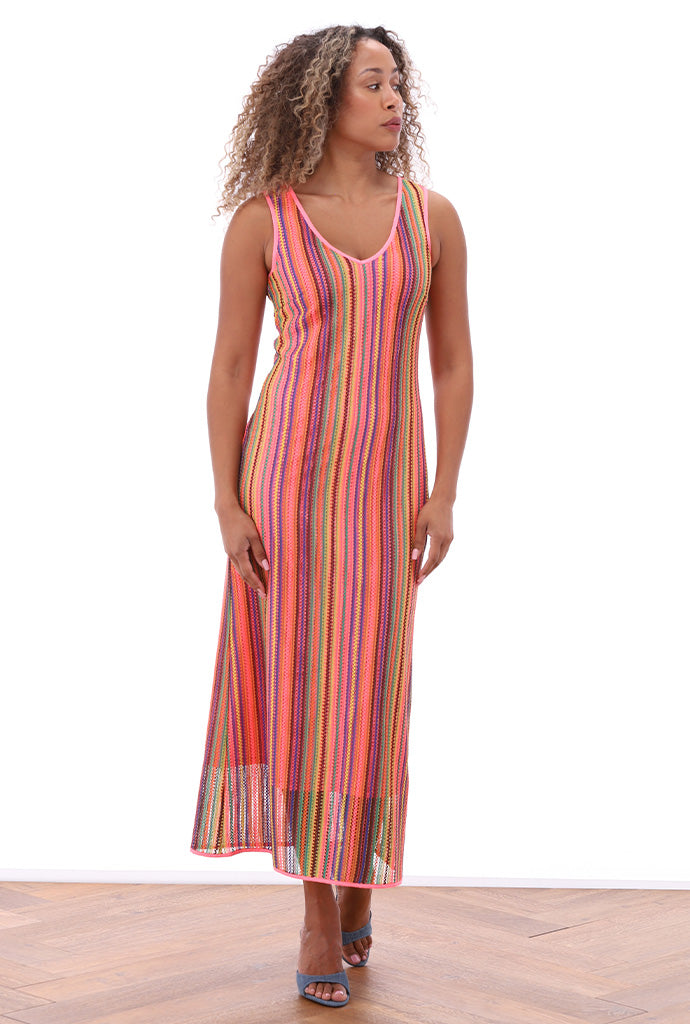 K-design - Mouwloze maxi dress met V-hals (A390P933) - What Els!