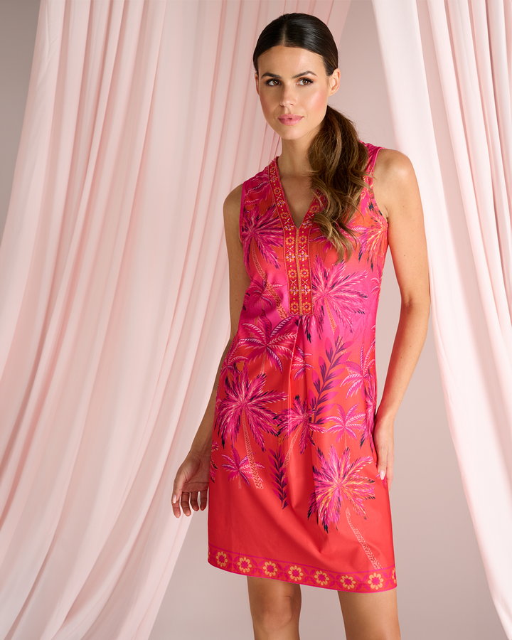 K-design - Mouwloze jurk met print (C403)