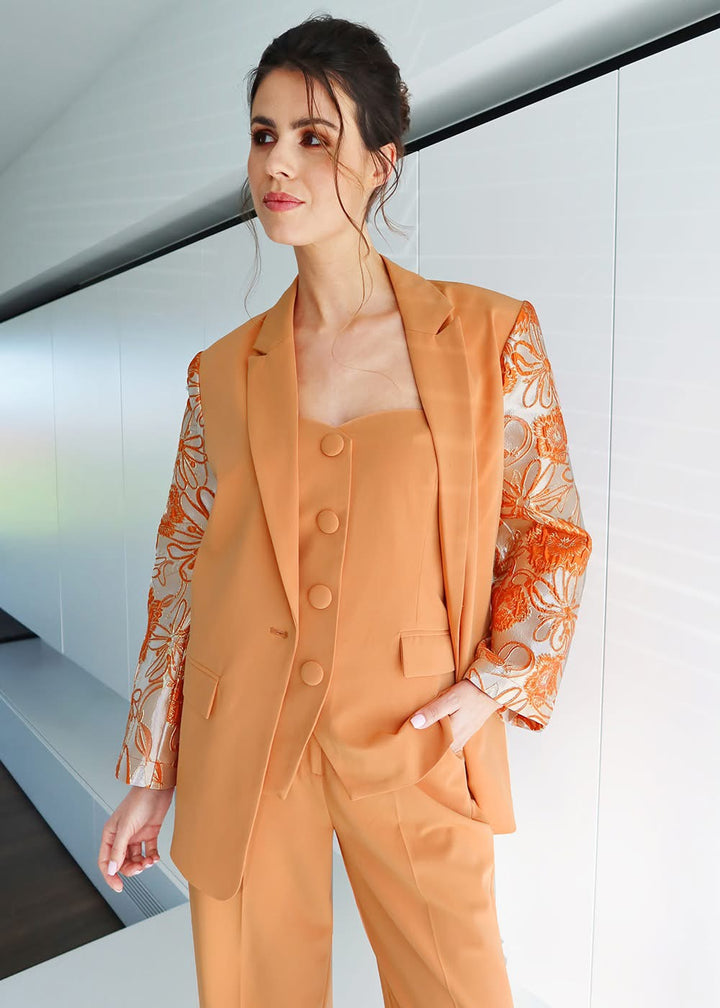 K-design - Blazer in kimono stijl (A610Coral gold)