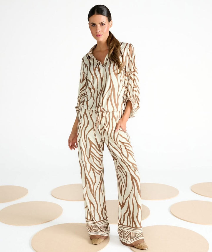 K-design - Blouse met print en pofmouwen (C207)