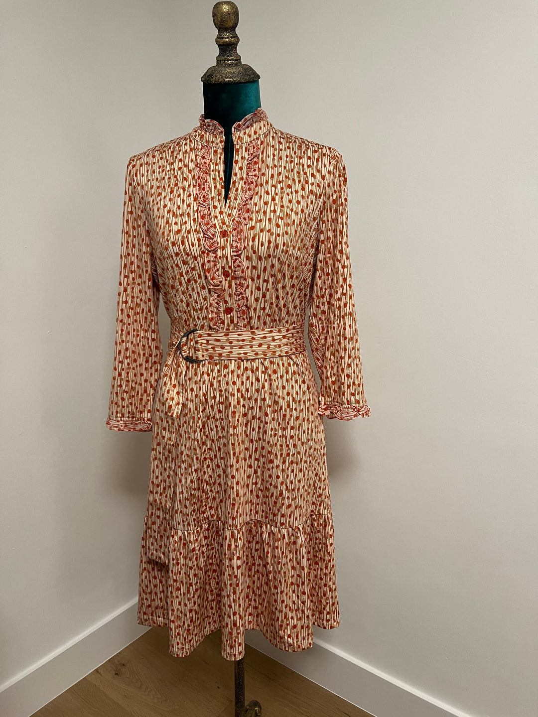 K-Design - Mini dress met print en riem (V309) - What Els!