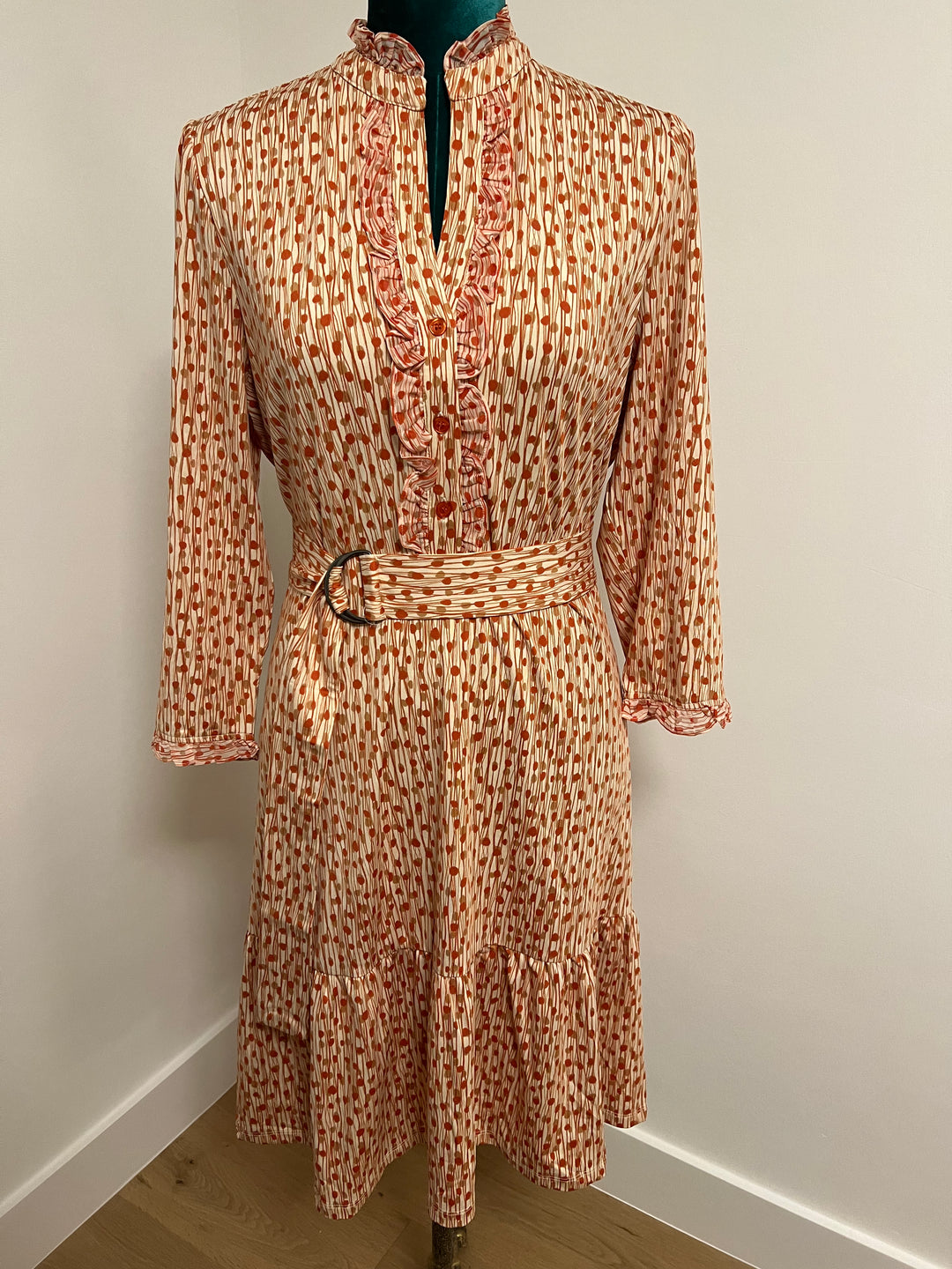 K-Design - Mini dress met print en riem (V309) - What Els!