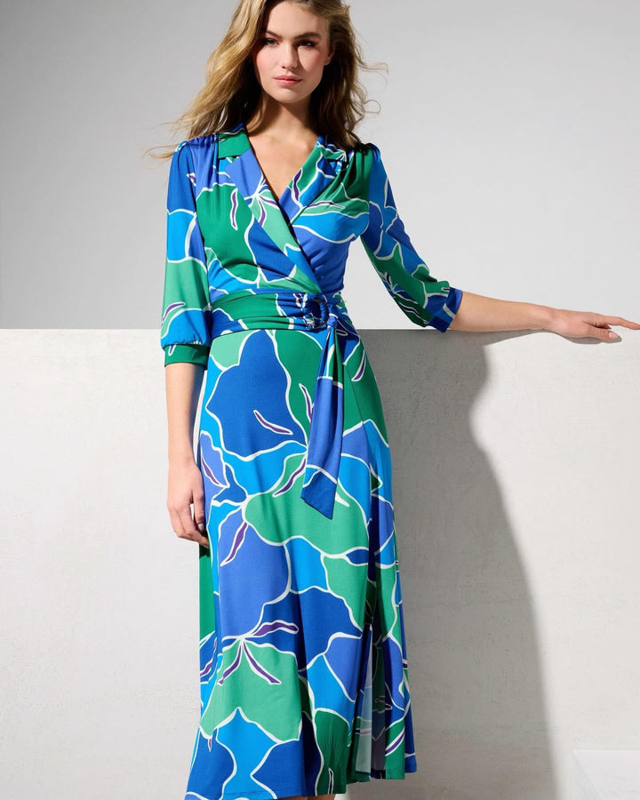 K-design - Crossover midi dress met print en stoffen riem (Y358) - What Els!