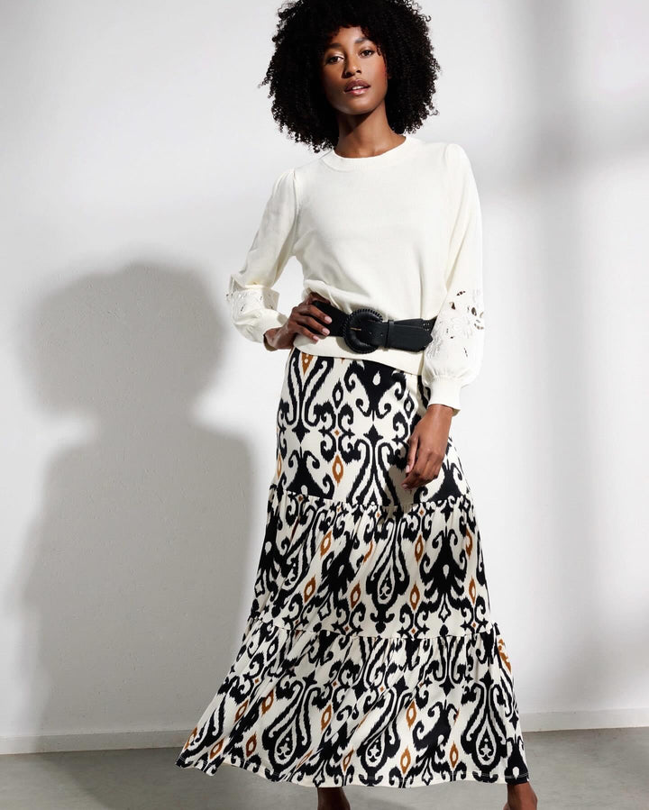 K-design - Rok met print, volant en bijpassende riem (Y342) - What Els!