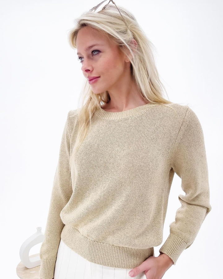 K-design - Pull met ronde hals en lurex (Y801) - What Els!