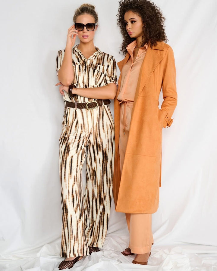 K-design - Jumpsuit met print en bijpassende riem (A208P983) - What Els!
